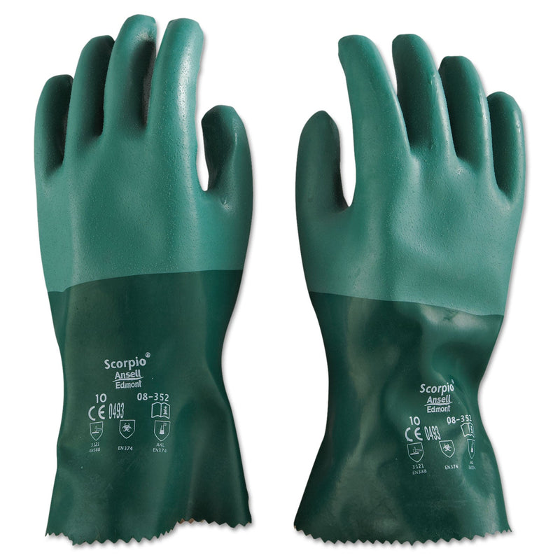 AnsellPro Scorpio Neoprene Gloves, Green, Size 10 AnsellPro Scorpio Neoprene Gloves, Green, Size 10