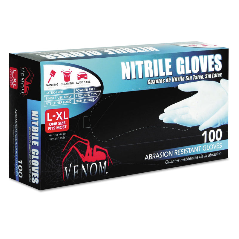 Medline Venom Nitrile Exam Gloves, L/X-Large, Blue, Powder-Free, 100/Box Medline Venom Nitrile Exam Gloves, L/X-Large, Blue, Powder-Free, 100/Box