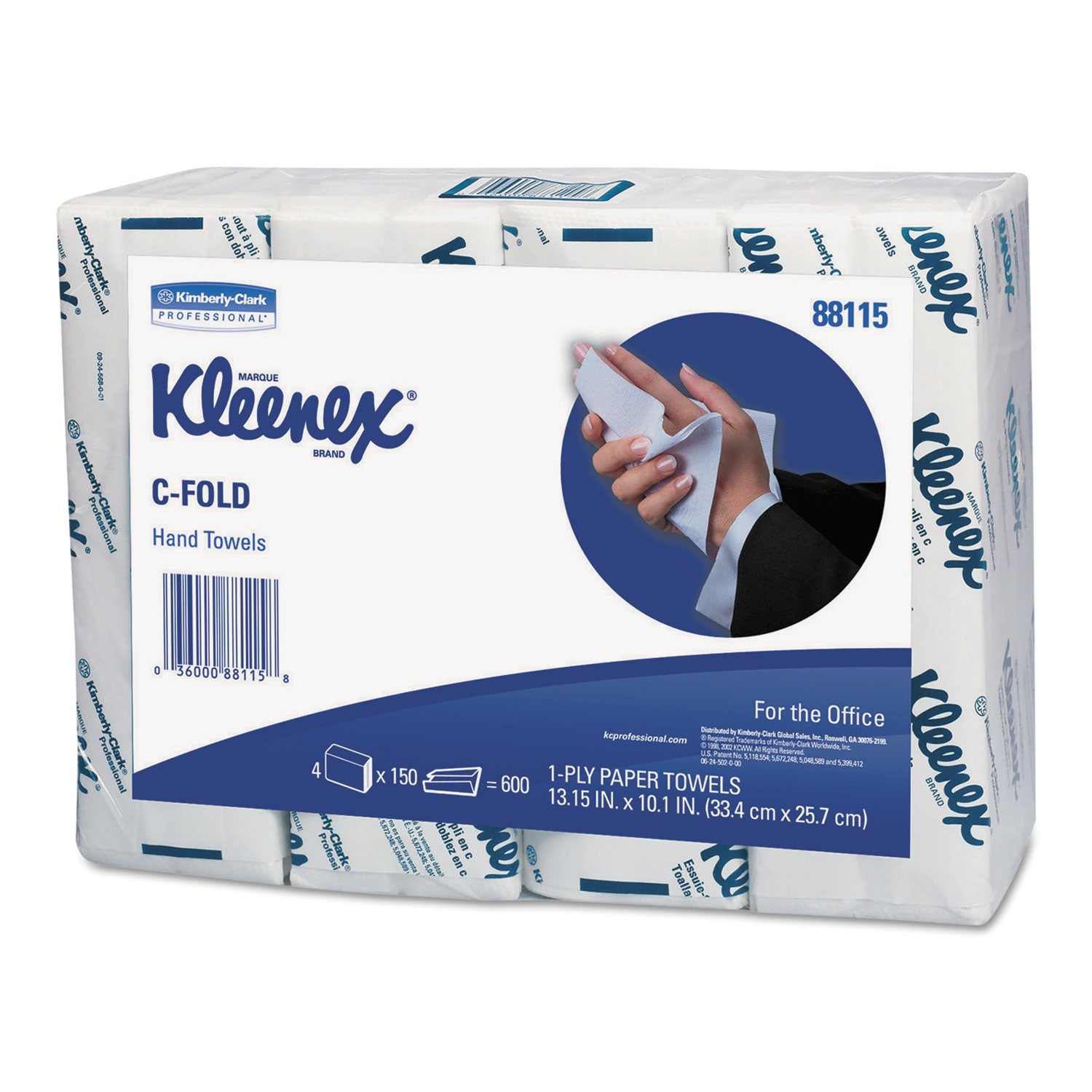 Kleenex C-Fold Paper Towels for Business, Absorbency Pockets, 10.13 x 13.15, White, 150/Pack, 16/Carton Kleenex C-Fold Paper Towels for Business, Absorbency Pockets, 10.13 x 13.15, White, 150/Pack, 16/Carton