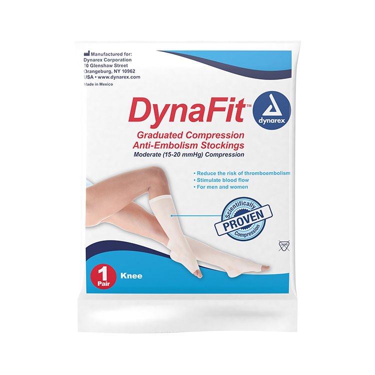 Dynarex DynaFit Compression Stockings - Knee, Medium, 12pairs/bx, 5bxs/case (60 Pairs) Dynarex DynaFit Compression Stockings - Knee, Medium, 12pairs/bx, 5bxs/case (60 Pairs)