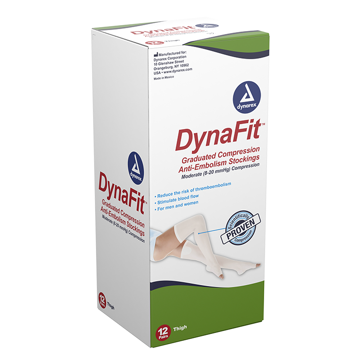 Dynarex DynaFit Compression Stockings - Thigh, Medium, 12pairs/bx, 5bxs/case (60 Pairs) Dynarex DynaFit Compression Stockings - Thigh, Medium, 12pairs/bx, 5bxs/case (60 Pairs)