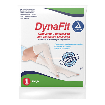 Dynarex DynaFit Compression Stockings - Thigh, Large, 12pairs/bx, 5bxs/case (60 Pairs) Dynarex DynaFit Compression Stockings - Thigh, Large, 12pairs/bx, 5bxs/case (60 Pairs)