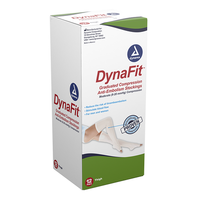 Dynarex DynaFit Compression Stockings - Thigh, Large, 12pairs/bx, 5bxs/case (60 Pairs) Dynarex DynaFit Compression Stockings - Thigh, Large, 12pairs/bx, 5bxs/case (60 Pairs)