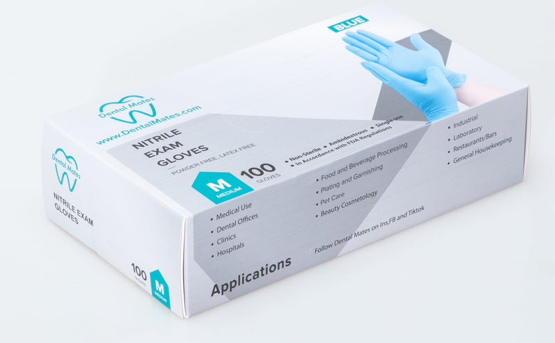 Dental Mates 4mil Disposable Nitrile Gloves 10 boxes/1,000pcs per Case Dental Mates 4mil Disposable Nitrile Gloves 10 boxes/1,000pcs per Case