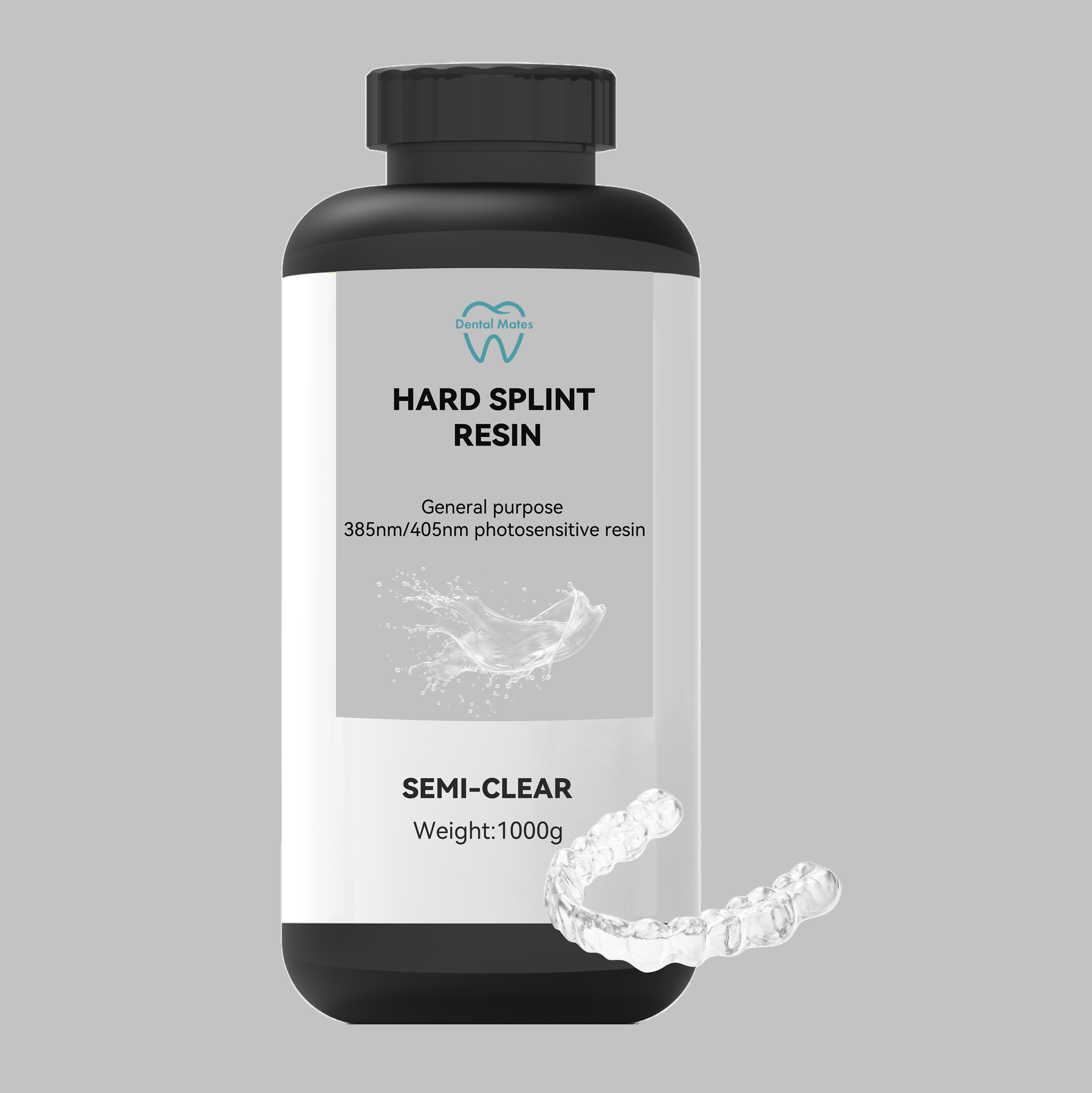 Biocompatible Hard Splint Resin for DLP and LCD Printers 500ml/500gram Biocompatible Hard Splint Resin for DLP and LCD Printers 500ml/500gram