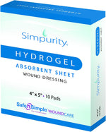 Safe N Simple Simpurity Hydrogel Absorbent Sheet Wound Dressing Safe N Simple Simpurity Hydrogel Absorbent Sheet Wound Dressing