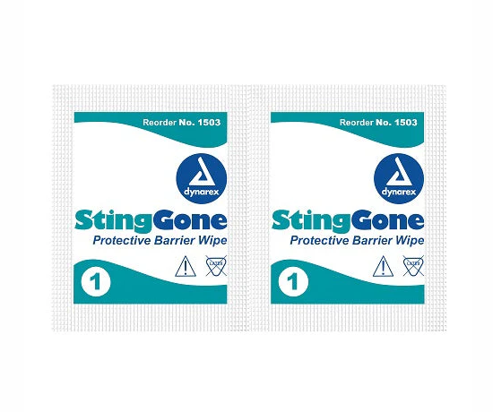 Dynarex StingGone Protective Barrier Wipes, 50ea/bx, 20bxs/case (1000 Count) Dynarex StingGone Protective Barrier Wipes, 50ea/bx, 20bxs/case (1000 Count)