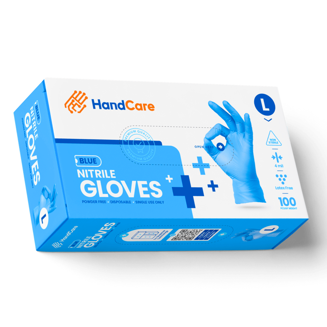 HandCare Blue Nitrile Gloves - Exam Grade, Powder Free (4 Mil), 1,000 Gloves - BOGO 20% OFF HandCare Blue Nitrile Gloves - Exam Grade, Powder Free (4 Mil), 1,000 Gloves - BOGO 20% OFF