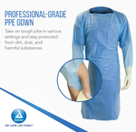 Dynarex CPE Thumb Loop Isolation Gown, Blue - 15ea/bx, 5bxs/case (75 Count) Dynarex CPE Thumb Loop Isolation Gown, Blue - 15ea/bx, 5bxs/case (75 Count)
