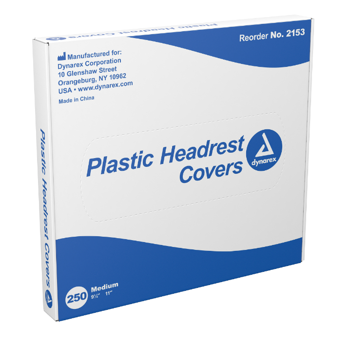 Dynarex Plastic Headrest Covers - 250ea/bx, 12bxs/case (3000 Count) Dynarex Plastic Headrest Covers - 250ea/bx, 12bxs/case (3000 Count)
