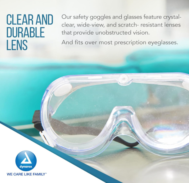 Dynarex Protective Eye Goggles, 50ea/cs (50 Count) Dynarex Protective Eye Goggles, 50ea/cs (50 Count)