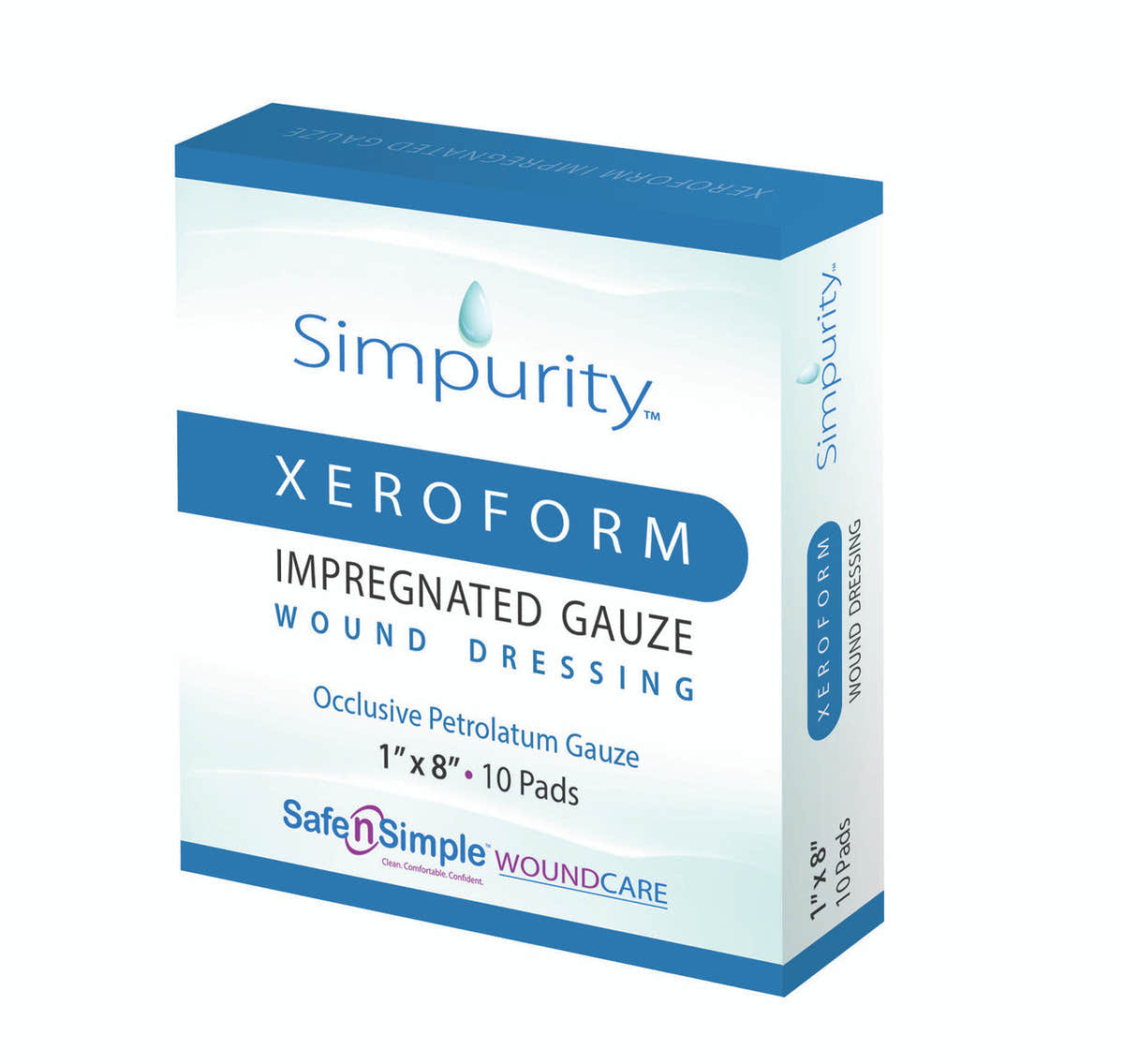 Safe N Simple Simpurity Xeroform Petrolatum Impregnated Gauze Wound Dressing (100 Count) Safe N Simple Simpurity Xeroform Petrolatum Impregnated Gauze Wound Dressing (100 Count)