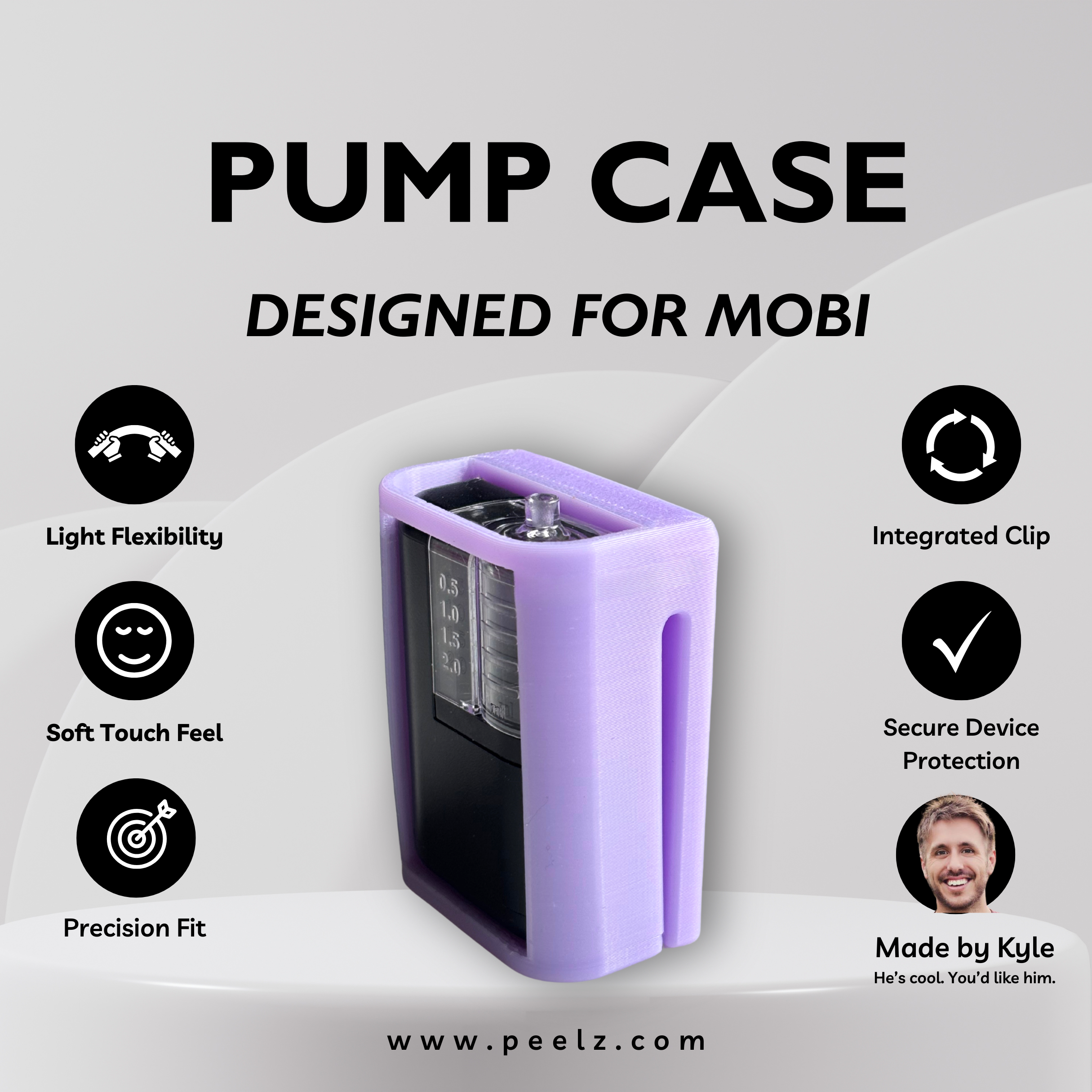 Tandem Mobi Insulin Pump Case – Soft-Touch, Flexible Solid Colors by Pump Peelz Tandem Mobi Insulin Pump Case – Soft-Touch, Flexible Solid Colors by Pump Peelz