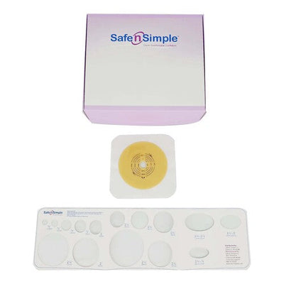 Safe N Simple 2- Piece Flat Wafer Standard Wear Tape Collar White, Flange Cut to Fit (80 Count) Safe N Simple 2- Piece Flat Wafer Standard Wear Tape Collar White, Flange Cut to Fit (80 Count)