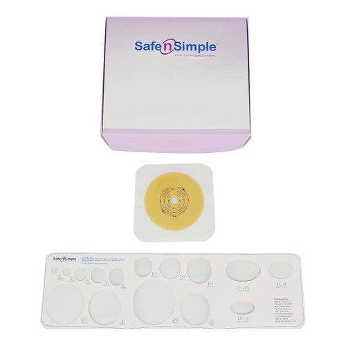 Safe N Simple 2- Piece Flat Wafer Standard Wear Tape Collar White, Flange Cut to Fit (80 Count) Safe N Simple 2- Piece Flat Wafer Standard Wear Tape Collar White, Flange Cut to Fit (80 Count)