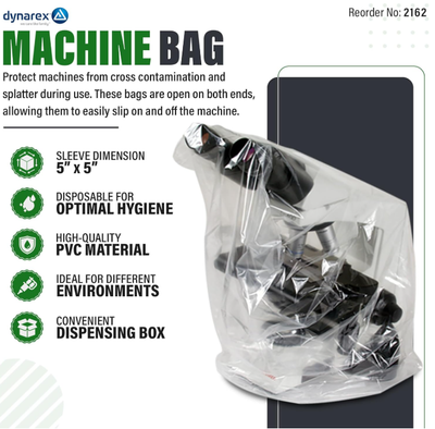 Dynarex Machine Bag, 5" x 5" - 500ea/bx, 16bxs/case (8000 Count) Dynarex Machine Bag, 5" x 5" - 500ea/bx, 16bxs/case (8000 Count)