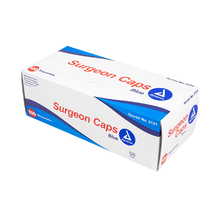 Dynarex Surgeon Cap O.R., Blue - 100ea/bx, 5bxs/case (500 Count) Dynarex Surgeon Cap O.R., Blue - 100ea/bx, 5bxs/case (500 Count)
