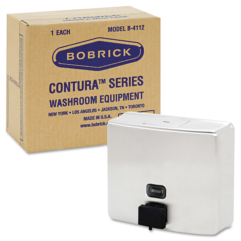 Bobrick ConturaSeries Surface-Mounted Liquid Soap Dispenser, 40 oz, 7 x 3.31 x 6.13, Stainless Steel Satin Bobrick ConturaSeries Surface-Mounted Liquid Soap Dispenser, 40 oz, 7 x 3.31 x 6.13, Stainless Steel Satin