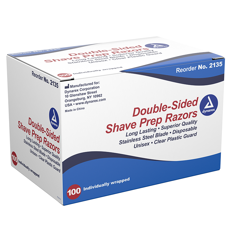 Dynarex Double Sided Shave Prep Razors, 100ea/bx, 5bxs/case (500 Count) Dynarex Double Sided Shave Prep Razors, 100ea/bx, 5bxs/case (500 Count)