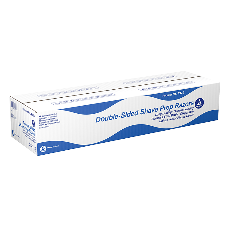 Dynarex Double Sided Shave Prep Razors, 100ea/bx, 5bxs/case (500 Count) Dynarex Double Sided Shave Prep Razors, 100ea/bx, 5bxs/case (500 Count)