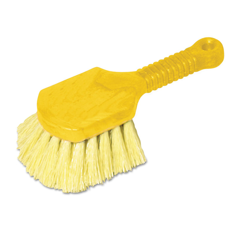Rubbermaid Long Handle Scrub, Yellow Synthetic Bristles, 8" Brush, 8" Gray Plastic Handle Rubbermaid Long Handle Scrub, Yellow Synthetic Bristles, 8" Brush, 8" Gray Plastic Handle
