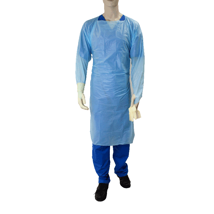 Dynarex CPE Thumb Loop Isolation Gown, Blue - 15ea/bx, 5bxs/case (75 Count) Dynarex CPE Thumb Loop Isolation Gown, Blue - 15ea/bx, 5bxs/case (75 Count)