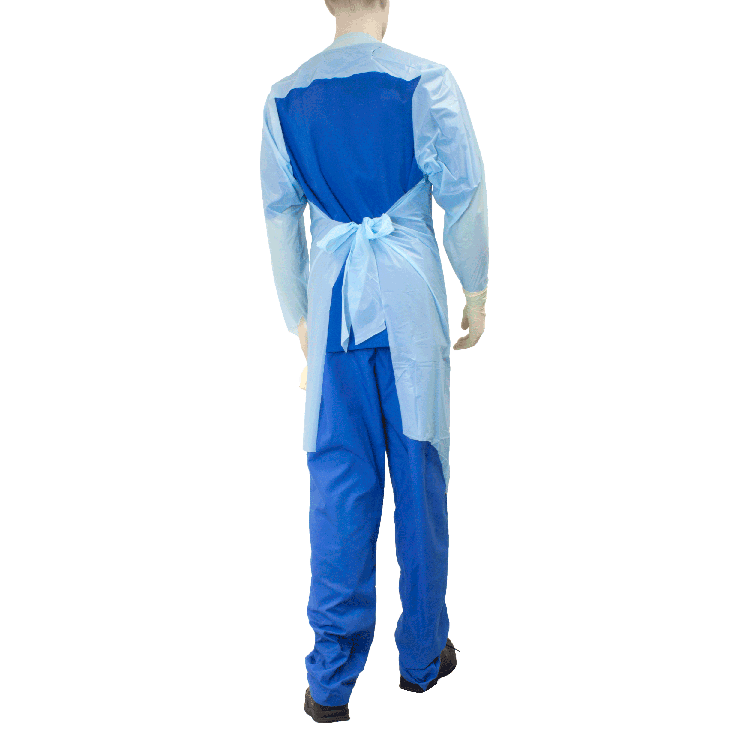 Dynarex CPE Thumb Loop Isolation Gown, Blue - 15ea/bx, 5bxs/case (75 Count) Dynarex CPE Thumb Loop Isolation Gown, Blue - 15ea/bx, 5bxs/case (75 Count)