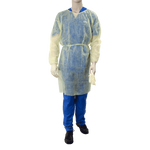 Dynarex Isolation Gown Fluid Resistant, Universal, Yellow - 5ea/bx, 10bxs/case (50 Count) Dynarex Isolation Gown Fluid Resistant, Universal, Yellow - 5ea/bx, 10bxs/case (50 Count)