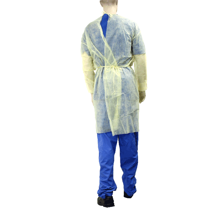 Dynarex Isolation Gown Fluid Resistant, Universal, Yellow - 5ea/bx, 10bxs/case (50 Count) Dynarex Isolation Gown Fluid Resistant, Universal, Yellow - 5ea/bx, 10bxs/case (50 Count)