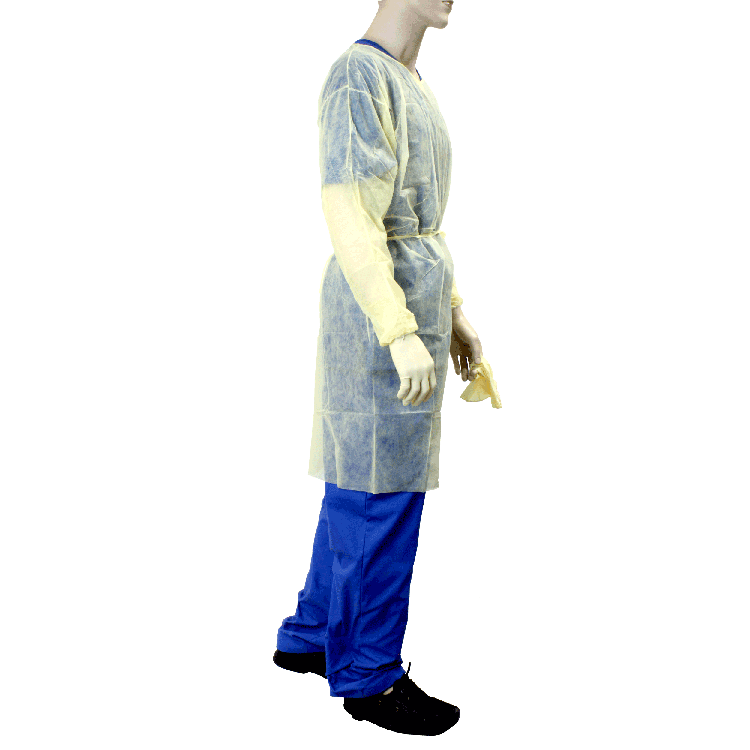 Dynarex Isolation Gown Fluid Resistant, Universal, Yellow - 5ea/bx, 10bxs/case (50 Count) Dynarex Isolation Gown Fluid Resistant, Universal, Yellow - 5ea/bx, 10bxs/case (50 Count)