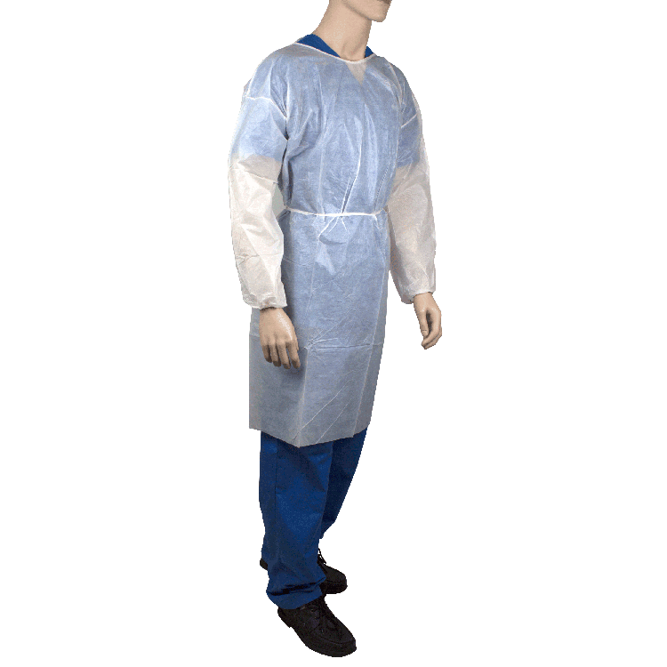 Dynarex Isolation Gown Poly - Coated Barrier, Universal, White - 5ea/bx, 10bxs/case (50 Count) Dynarex Isolation Gown Poly - Coated Barrier, Universal, White - 5ea/bx, 10bxs/case (50 Count)