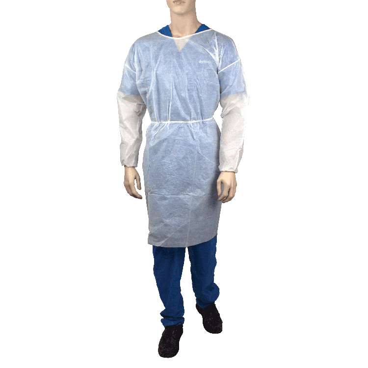 Dynarex Isolation Gown Poly - Coated Barrier, XX-Large, White - 5ea/bx, 10bxs/case (50 Count) Dynarex Isolation Gown Poly - Coated Barrier, XX-Large, White - 5ea/bx, 10bxs/case (50 Count)