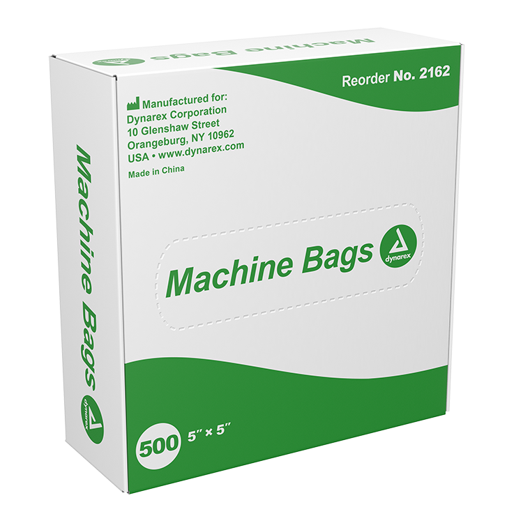 Dynarex Machine Bag, 5" x 5" - 500ea/bx, 16bxs/case (8000 Count) Dynarex Machine Bag, 5" x 5" - 500ea/bx, 16bxs/case (8000 Count)