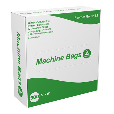 Dynarex Machine Bag, 5" x 5" - 500ea/bx, 16bxs/case (8000 Count) Dynarex Machine Bag, 5" x 5" - 500ea/bx, 16bxs/case (8000 Count)