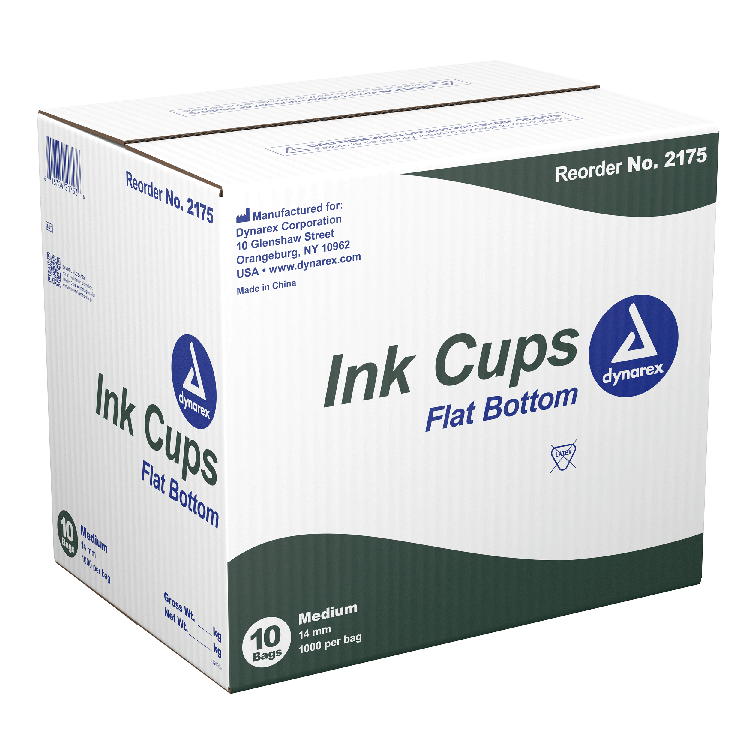 Dynarex Ink Cups - Flat bottom, 14 mm, Medium 1000ea/bag, 10bags/case (10000 Count) Dynarex Ink Cups - Flat bottom, 14 mm, Medium 1000ea/bag, 10bags/case (10000 Count)