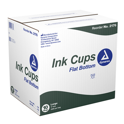 Dynarex Ink Cups - Flat bottom, 17 mm, Large 1000ea/bag, 10bags/case (10000 Count) Dynarex Ink Cups - Flat bottom, 17 mm, Large 1000ea/bag, 10bags/case (10000 Count)