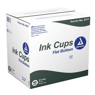 Dynarex Ink Cups - Flat bottom, 20 mm, X-Large, 500ea/bag, 10bags/case (5000 Count) Dynarex Ink Cups - Flat bottom, 20 mm, X-Large, 500ea/bag, 10bags/case (5000 Count)