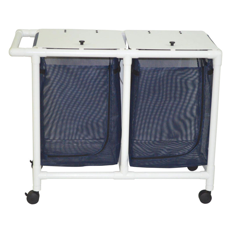 MJM International 218-D Double hamper with mesh bag (43 gallon capacity per bag), 3" twin casters, zipper opening, push/pull handle MJM International 218-D Double hamper with mesh bag (43 gallon capacity per bag), 3" twin casters, zipper opening, push/pull handle