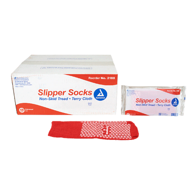 Dynarex One Side Universal Size Slipper Sock, Red, 48pairs/case (48 Count) Dynarex One Side Universal Size Slipper Sock, Red, 48pairs/case (48 Count)