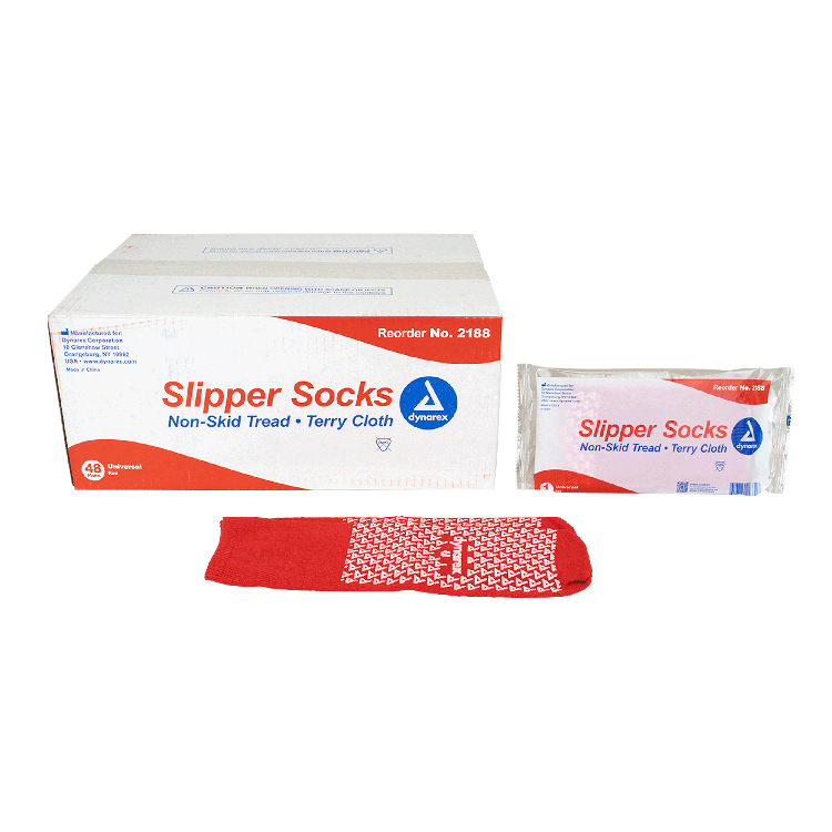 Dynarex One Side Universal Size Slipper Sock, Red, 48pairs/case (48 Count) Dynarex One Side Universal Size Slipper Sock, Red, 48pairs/case (48 Count)