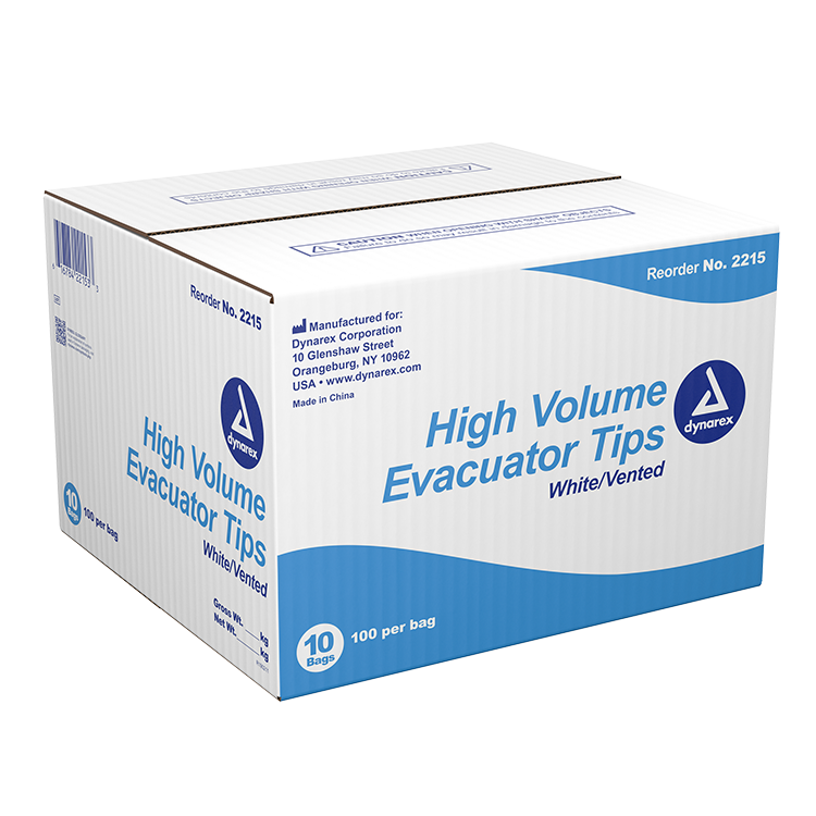 Dynarex High Volume Evacuator Tip, White - 100ea/bx, 10bxs/cs (1000 Count) Dynarex High Volume Evacuator Tip, White - 100ea/bx, 10bxs/cs (1000 Count)