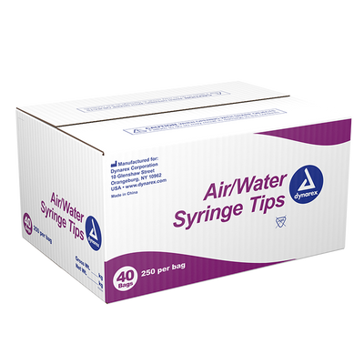 Dynarex Air-Water Syringe Tips - 250ea/bx, 40bxs/cs (10000 Count) Dynarex Air-Water Syringe Tips - 250ea/bx, 40bxs/cs (10000 Count)
