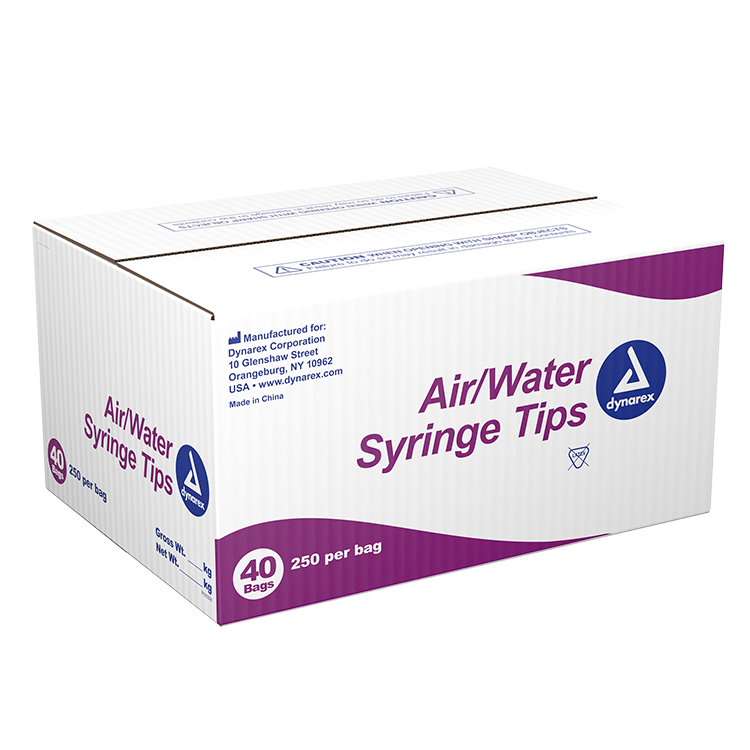 Dynarex Air-Water Syringe Tips - 250ea/bx, 40bxs/cs (10000 Count) Dynarex Air-Water Syringe Tips - 250ea/bx, 40bxs/cs (10000 Count)