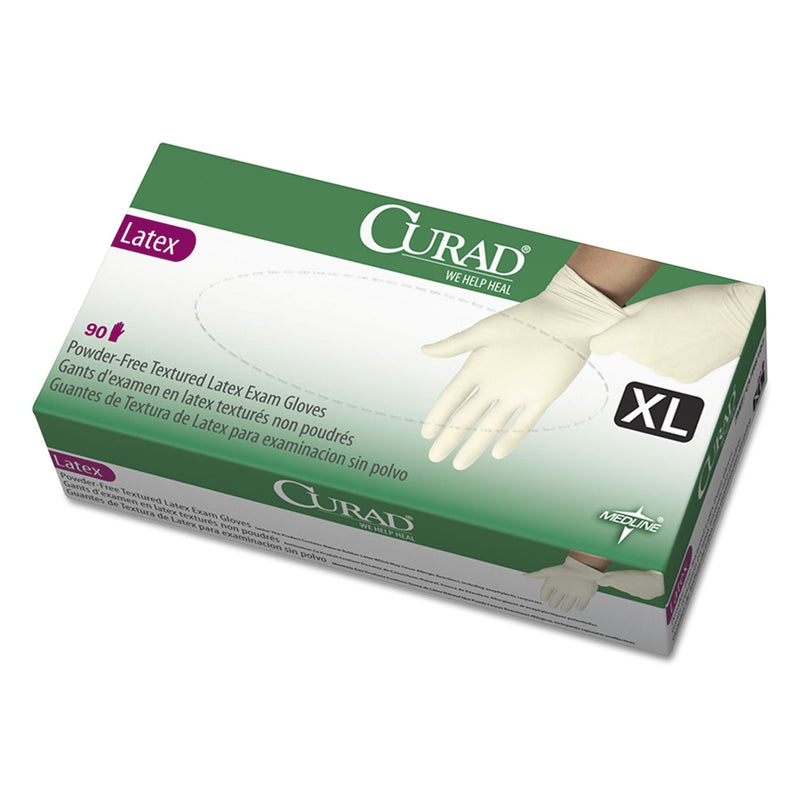 Curad Latex Exam Gloves, Powder-Free, X-Large, 90/Box Curad Latex Exam Gloves, Powder-Free, X-Large, 90/Box