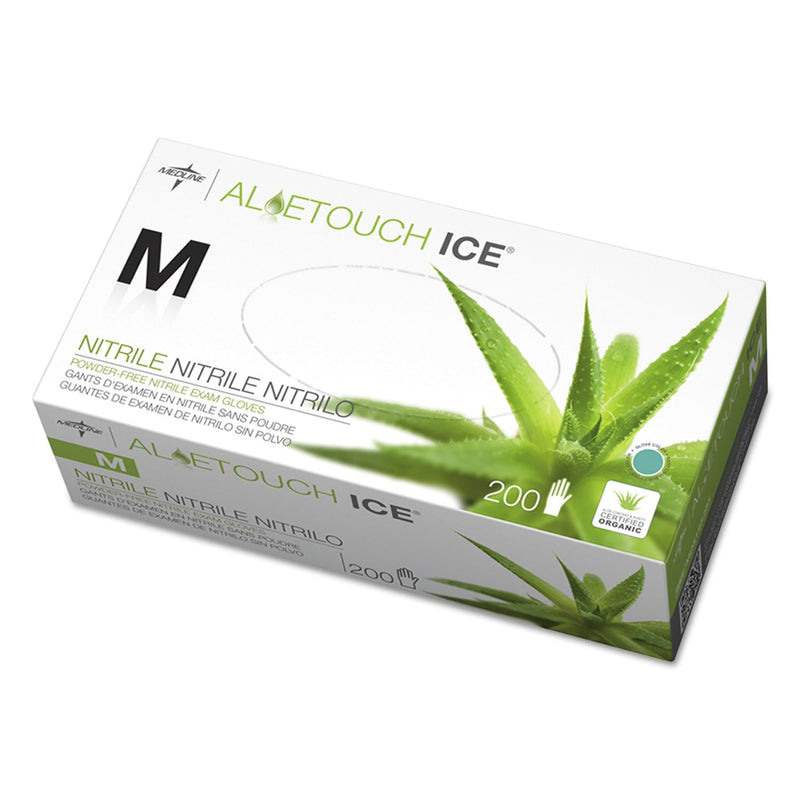 Medline Aloetouch Ice Nitrile Exam Gloves, Medium, Green, 200/Box Medline Aloetouch Ice Nitrile Exam Gloves, Medium, Green, 200/Box