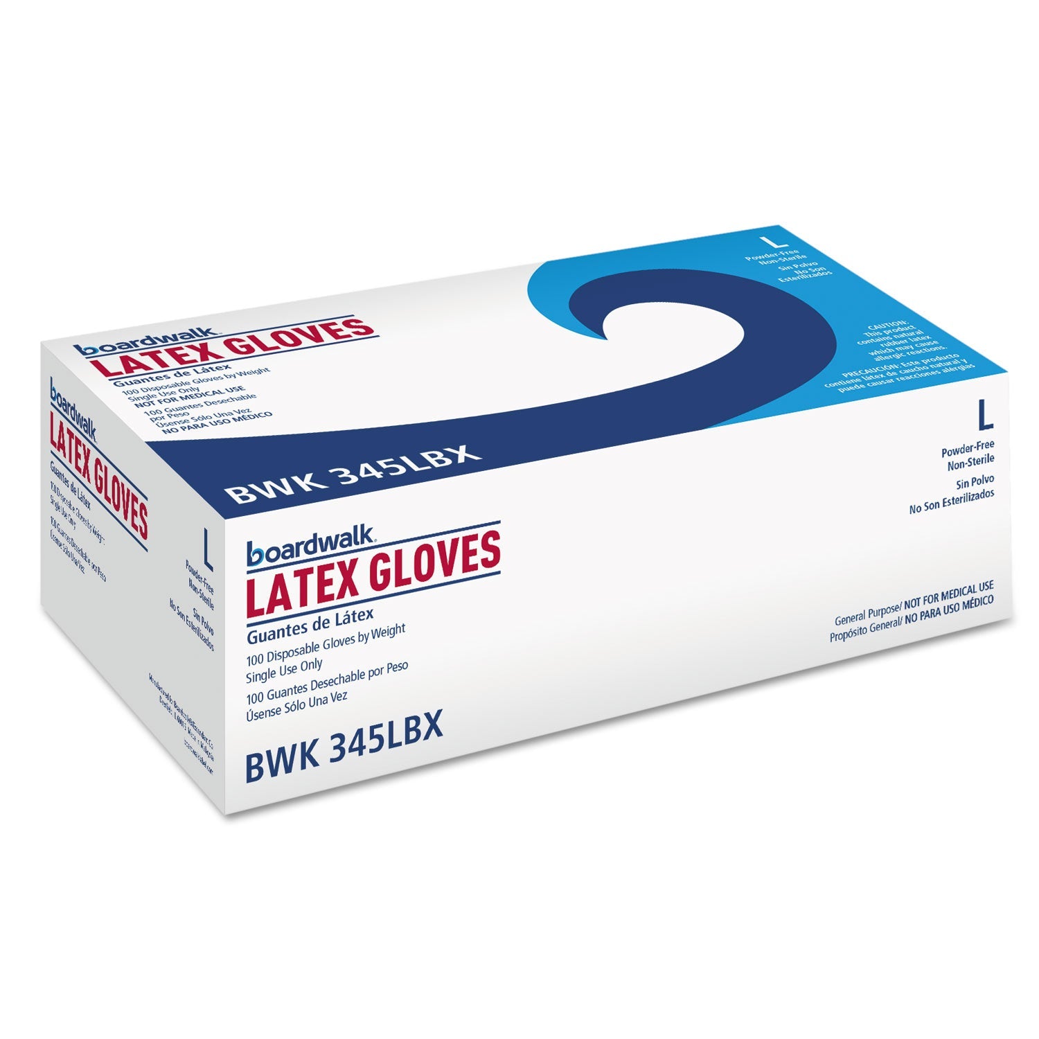 Boardwalk General-Purpose Latex Gloves, Powder-Free, 4.4 mil, Large, Natural, 100/Box Boardwalk General-Purpose Latex Gloves, Powder-Free, 4.4 mil, Large, Natural, 100/Box