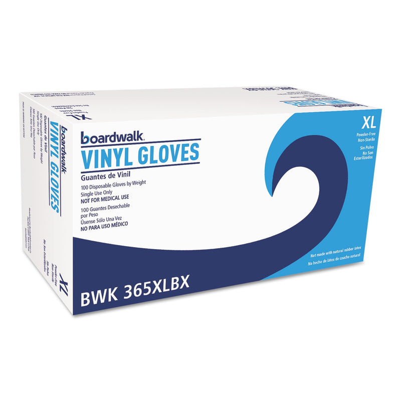 Boardwalk General Purpose Vinyl Gloves, Powder/Latex-Free, 2 3/5 mil, X-Large, Clear,100/BX Boardwalk General Purpose Vinyl Gloves, Powder/Latex-Free, 2 3/5 mil, X-Large, Clear,100/BX