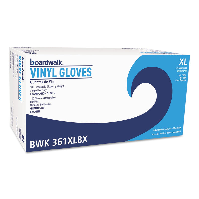 Boardwalk Exam Vinyl Gloves, Clear, X-Large, 3 3/5 mil, 100/Box, 10 Boxes/Carton Boardwalk Exam Vinyl Gloves, Clear, X-Large, 3 3/5 mil, 100/Box, 10 Boxes/Carton