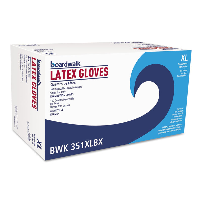 Boardwalk Powder-Free Latex Exam Gloves, X-Large, Natural, 4 4/5 mil, 1000/Carton Boardwalk Powder-Free Latex Exam Gloves, X-Large, Natural, 4 4/5 mil, 1000/Carton