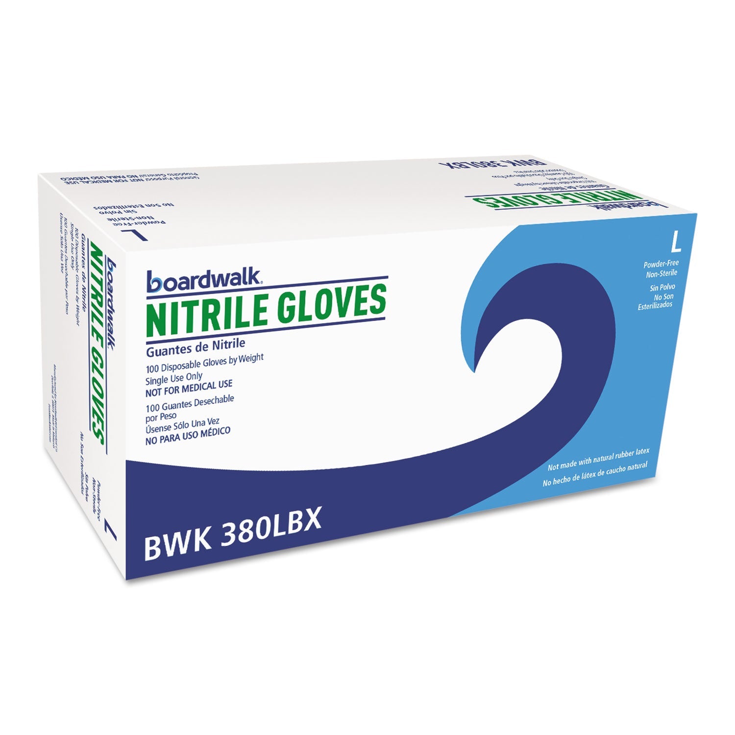 Boardwalk Disposable General-Purpose Nitrile Gloves, Large, Blue, 4 mil, 1000/Carton Boardwalk Disposable General-Purpose Nitrile Gloves, Large, Blue, 4 mil, 1000/Carton
